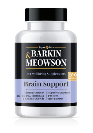 Dietary supplement for dogs and cats, B&M Brain Support 120 tablets.