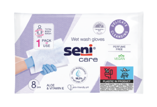 Seni Care ръкавици за измиване, 8 бр.